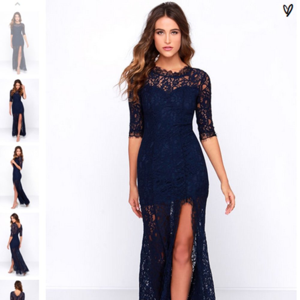 Lulus Only One Navy Blue Lace Maxi Dress